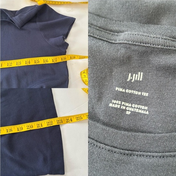 J.Jill Pima cotton tee Navy size small Petite. - Picture 7 of 8